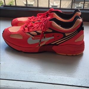 Orange, Hot Pink, and Black Nike Running Sneakers